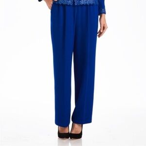St. John sportswear By Marie Gray Blue Santana Knit Pants 14 Pockets Pleated